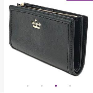 Kate Spade Genuine Leather Black Braylon Pebbled Wallet